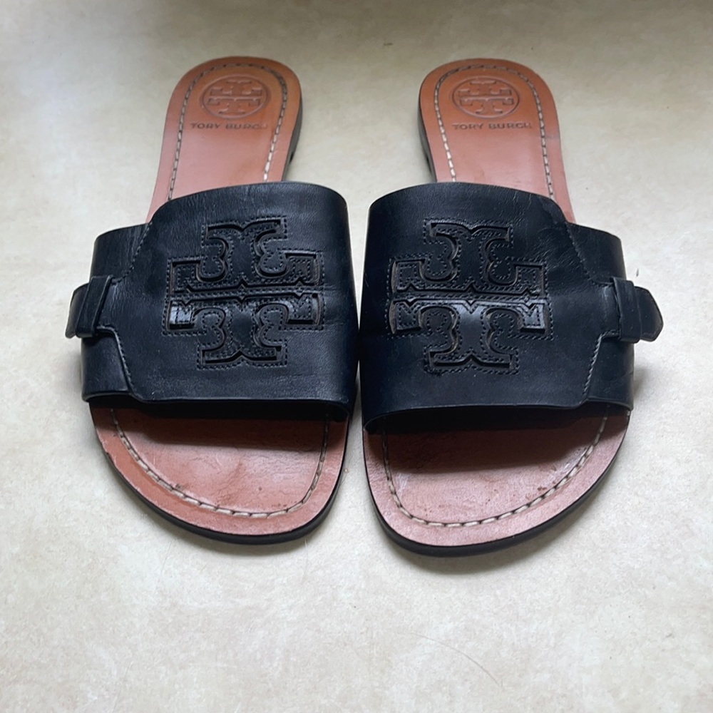 Black Tory Burch slide sandals